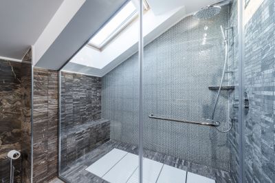 Glass Shower with Frameless Doors